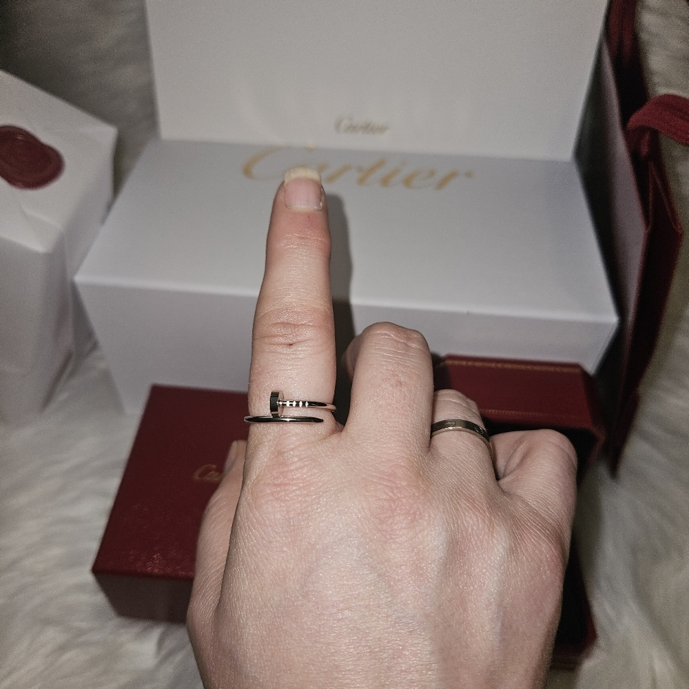 Cartier 'Juste Un Clou' White Gold Ring 'NWT's' 💍FULL SET💍 EU60